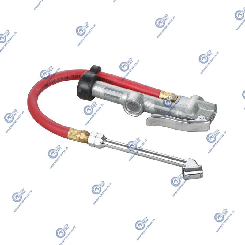 TG-27 Miernik inflatorów opon z podwójną głową powietrza Chuck 15 ”Wąż powietrzny 10-160 psi